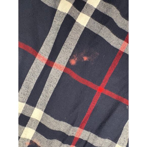 George Plaid Flannel Button Up Shirt M Navy Red White – Classic Y2K Streetwear - Picture 6 of 12